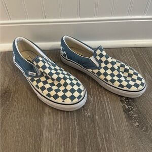 Checkered slip on vans blue size women’s 8. Gently used.